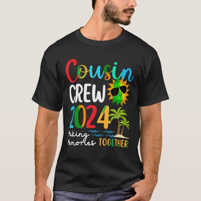 Cousin Crew 2024 Sommerferien Beach Familienausflu T-Shirt (Vorderseite)