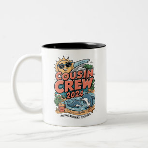 Cousin Crew 2024 Sommerferien Beach Familienausflu Zweifarbige Tasse