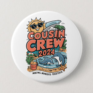 Cousin-Crew 2024 Sommerferien Strand Familienreise Button