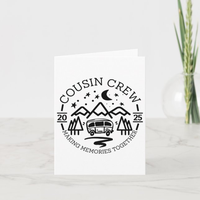 Cousin Crew 2025 Camping Ausflug Erinnerungen Matc Karte (Vorderseite)