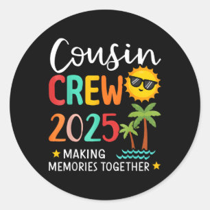 Cousin Crew 2025 Erinnerungen Sommerferien Runder Aufkleber