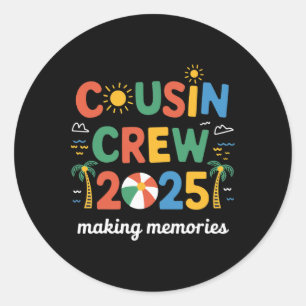 Cousin Crew 2025 Family Matching Boys Girls Cousin Runder Aufkleber