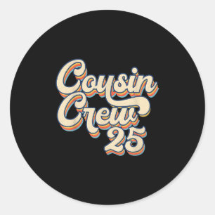 Cousin Crew 2025 Family Wiedersehen Vacation Beach Runder Aufkleber