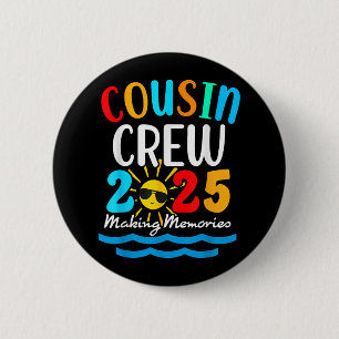 Cousin Crew 2025 Sommerferien Beach Familienausflu Button