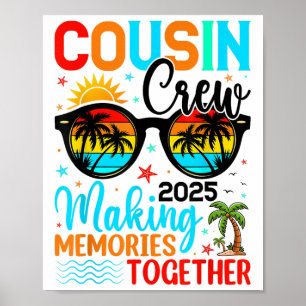 Cousin Crew 2025 Sommerferien Beach Familienausflu Poster