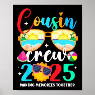 Cousin Crew 2025 Sommerferien Beach Familienausflu Poster