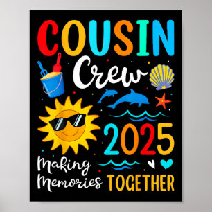 Cousin Crew 2025 Sommerferien Beach Familienausflu Poster
