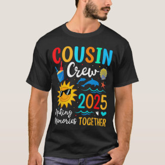 Cousin Crew 2025 Sommerferien Beach Familienausflu T-Shirt