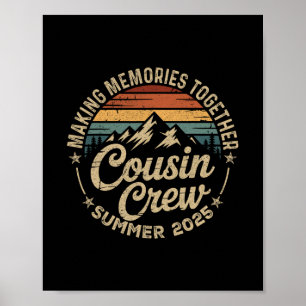 Cousin Crew 2025 Sommerferien Strand Familientrip Poster