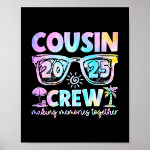 Cousin Crew 2025 Sommerferien Strand Familienurlau Poster
