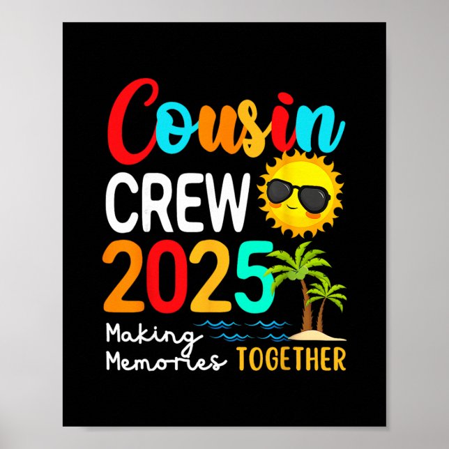 Cousin Crew 2025 Sommerferien Strand passend Fa Poster (Vorne)