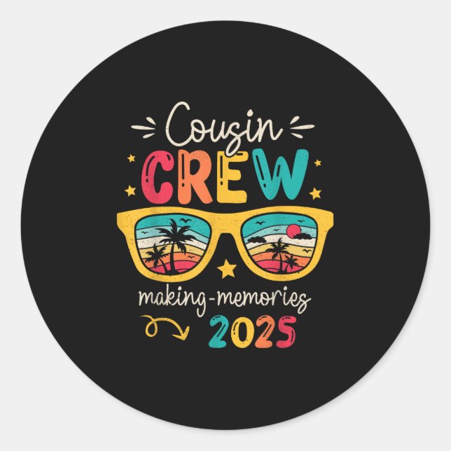 Cousin Crew 2025 Wiedersehen Making Erinnerungen M Runder Aufkleber (Vorderseite)