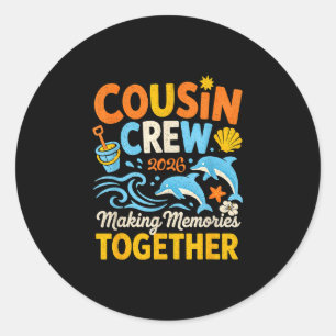 Cousin-Crew 2026 Sommerferien Strand Familie Runder Aufkleber