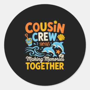 Cousin-Crew 2026 Sommerferien Strand Familie Runder Aufkleber