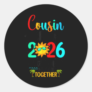 Cousin-Crew 2026 Sommerferien Strand Familienreise Runder Aufkleber