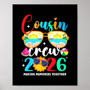 Cousin Crew 2026 Sommerferien Strand Familienurlau Poster