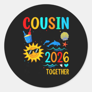 Cousin-Crew 2026 Sommerferien Strand Familienurlau Runder Aufkleber