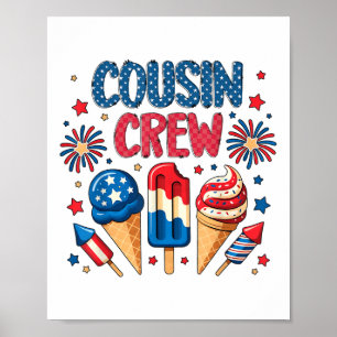 Cousin Crew 4. Juli Eiscreme Patriotische Kinder B Poster
