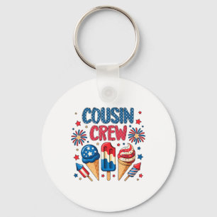 Cousin Crew 4. Juli Eiscreme Patriotische Kinder B Schlüsselanhänger