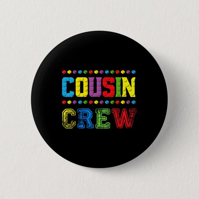 Cousin Crew Bausteine Master Builder Ziegel T Button (Vorderseite)