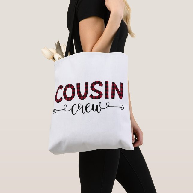Cousin Crew Buffalo Kariertes Muster Weihnachten Tasche (Von Nahem)