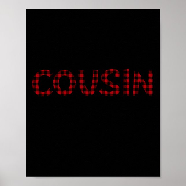 Cousin Crew Buffalo Plaid Pattern Christmas T Shir Poster (Vorne)