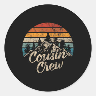 Cousin Crew Camping Outdoor Sunset Summer Camp Runder Aufkleber