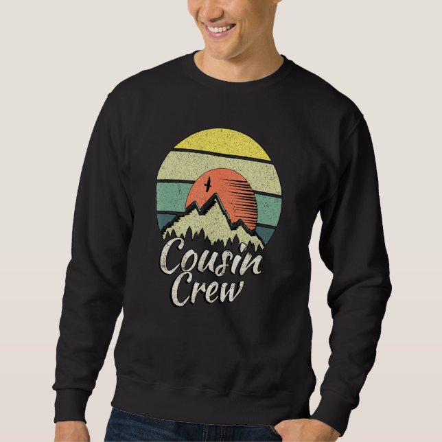 Cousin Crew Camping Outdoor Sunset Summer Camp Sweatshirt (Vorderseite)