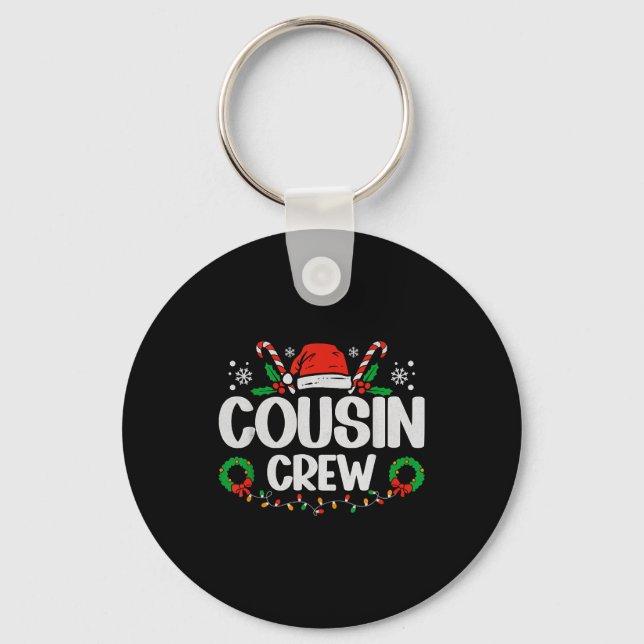 Cousin Crew Christmas Lights Family Matching Pajam Schlüsselanhänger (Vorderseite)