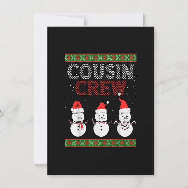 Cousin Crew Christmas Pajamas Gnome Tree Merry Xma Einladung (Vorderseite)