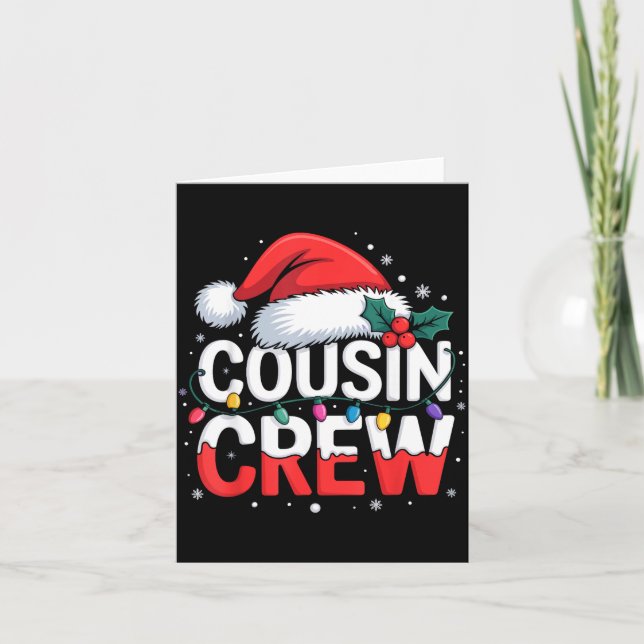 Cousin Crew Christmas Reindeer Antlers Hat Lights  Karte (Vorderseite)