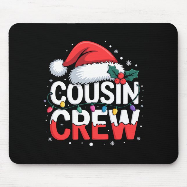 Cousin Crew Christmas Reindeer Antlers Hat Lights  Mousepad (Vorne)