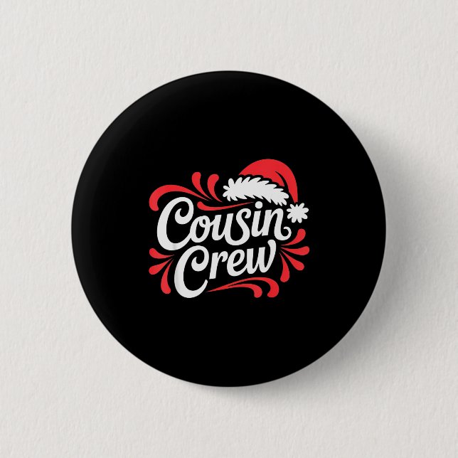 Cousin Crew Christmas Xmas Lights Family Matching  Button (Vorderseite)
