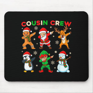 Cousin Crew Dabbing Weihnachtsmann Elf Freunde Wei Mousepad