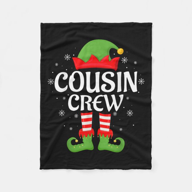 Cousin Crew Elf Xmas Matching Family Elf Squad Chr Fleecedecke (Vorderseite)