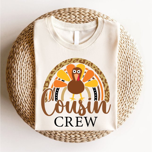 Cousin Crew Erntedank Niedlich Türkei Familie T-Shirt (Cousin Crew Thanksgiving Cute Turkey Family T-Shirt)