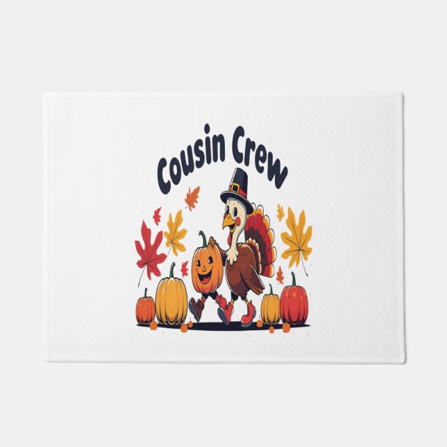 Cousin Crew Erntedank Pumpkin Fußmatte (Vorderseite)