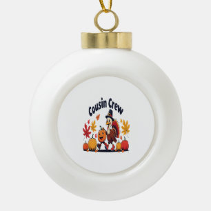 Cousin Crew Erntedank Pumpkin Keramik Kugel-Ornament