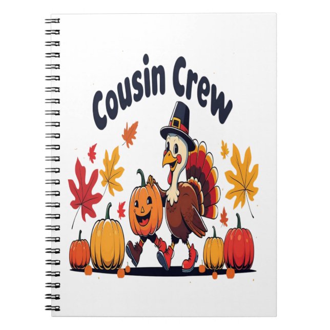 Cousin Crew Erntedank Pumpkin Notizblock (Vorderseite)