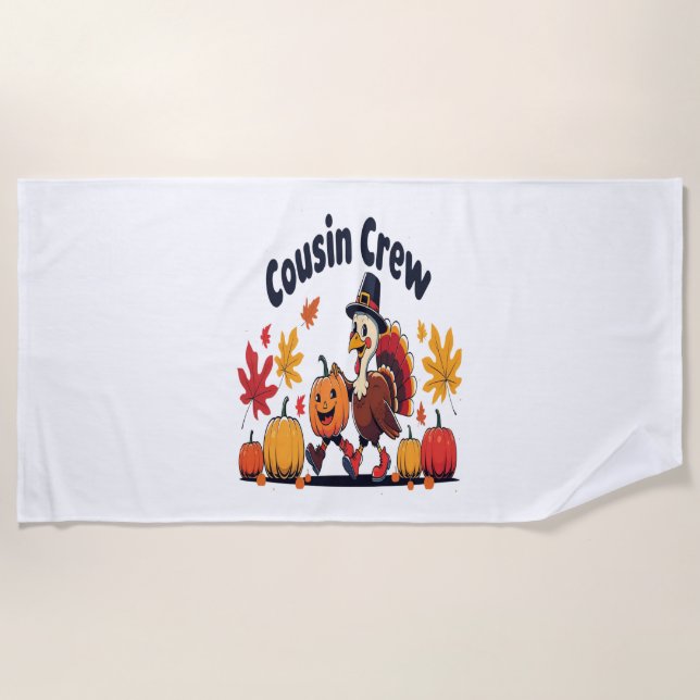 Cousin Crew Erntedank Pumpkin Strandtuch (Vorderseite)