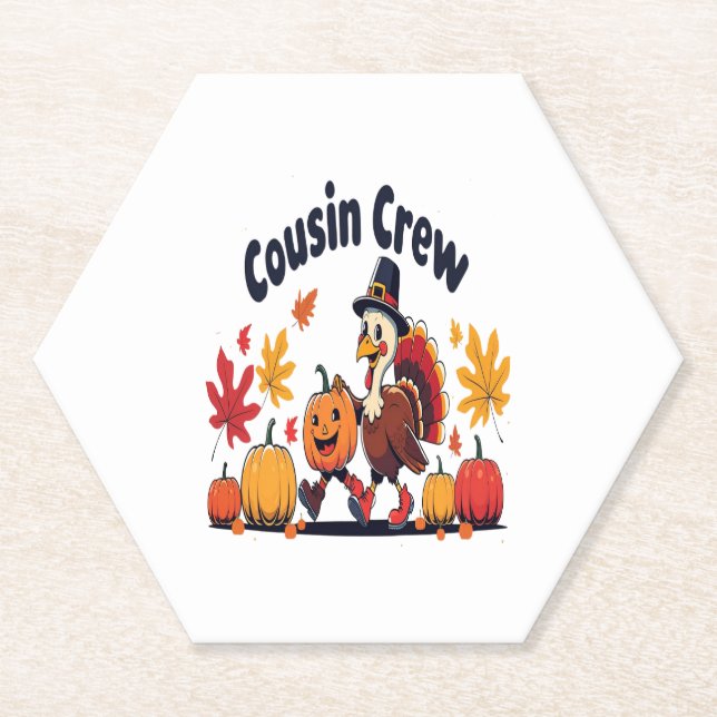 Cousin Crew Erntedank Pumpkin Untersetzer (Vorderseite)