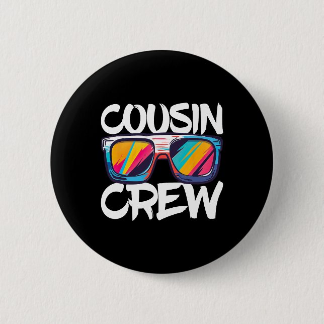 Cousin Crew Erwachsene Kinder Matching Cousin Crew Button (Vorderseite)