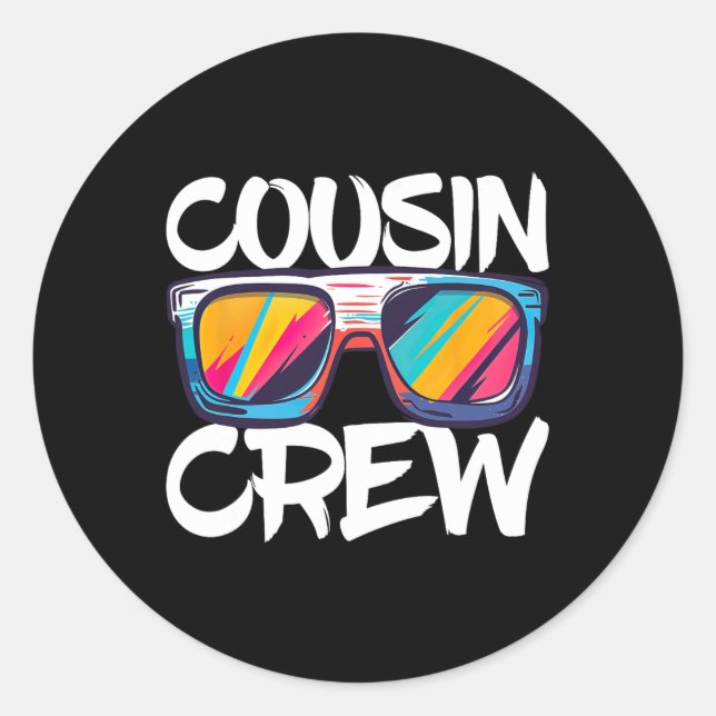 Cousin Crew Erwachsene Kinder Matching Cousin Crew Runder Aufkleber (Vorderseite)