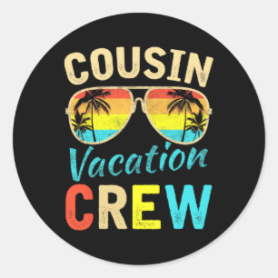 Cousin Crew Familienurlaub Sommerferien Strand Runder Aufkleber