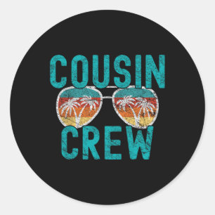 Cousin Crew Familienurlaub Sommerferien Strand Runder Aufkleber