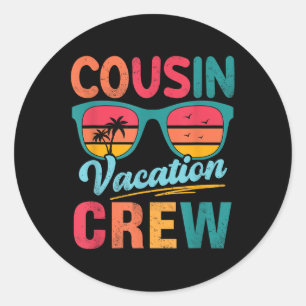 Cousin Crew Familienurlaub Sommerstrand Sonnenschi Runder Aufkleber