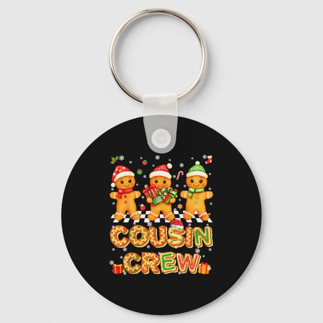 Cousin Crew Gingerbread Pjs Pajamas Christmas Xmas Schlüsselanhänger (Vorderseite)
