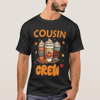 Cousin Crew Halloween Pumpkin Latte Coffee Lover T-Shirt