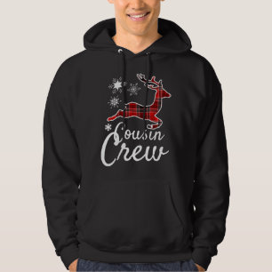 Cousin Crew Kariert Reindee Weihnachten Roter Paj Hoodie