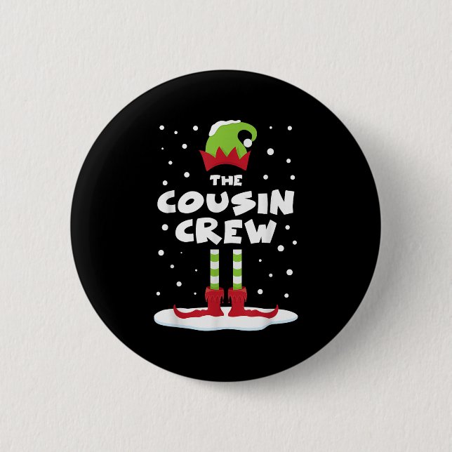 Cousin Crew Matching Group Familienurlaub Weihnach Button (Vorderseite)